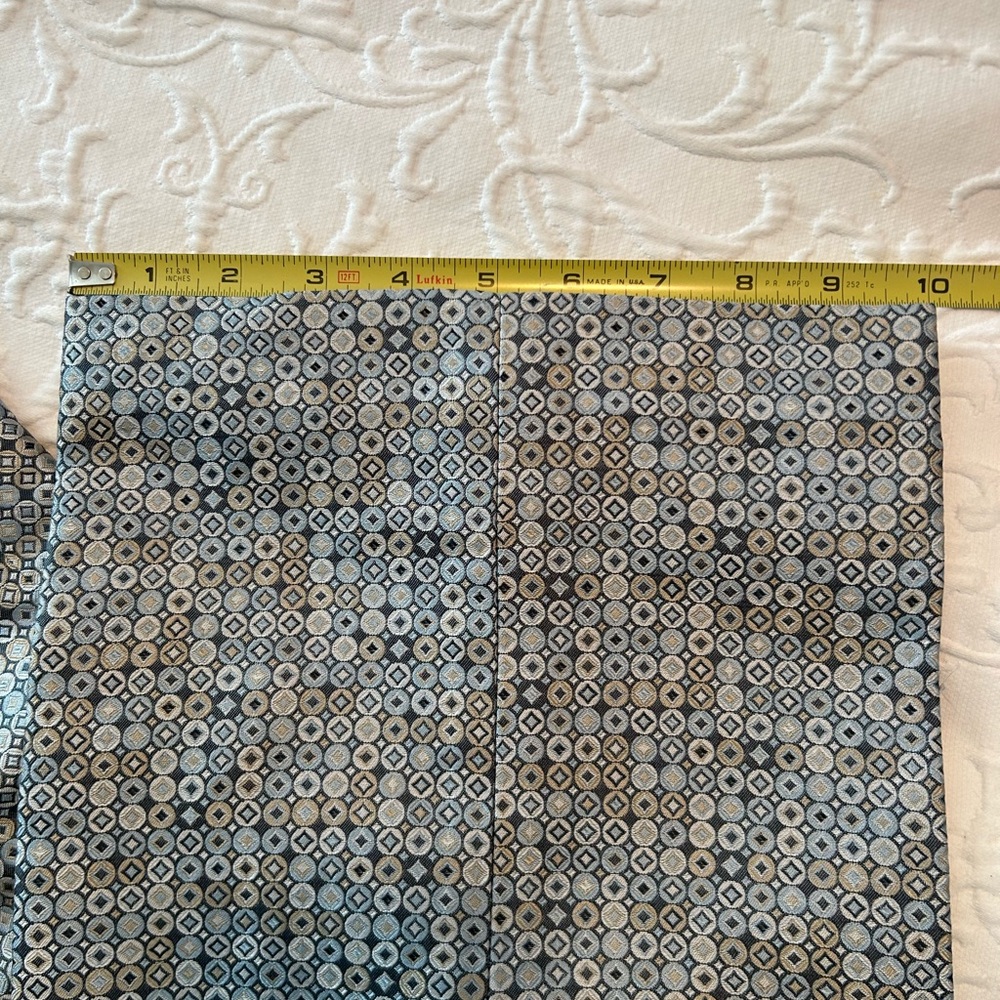 Talbots 100% Pure Silk Geometric Patterned Pants size 8, Blue/Gray, Luxury - Picture 6 of 8